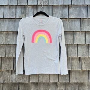 Crewcuts Gray and Pink Long Sleeve Tee with Rainbow Design Girls Size 14